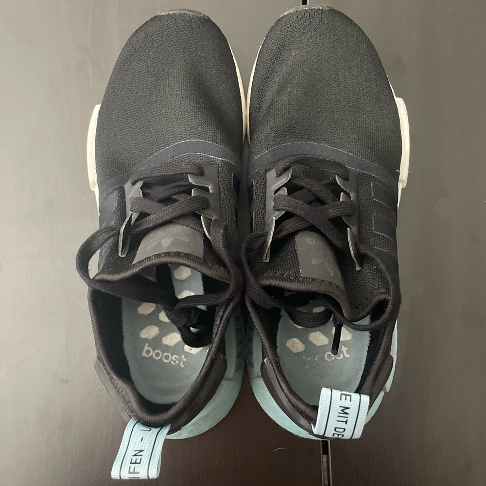 Women’s Adidas NMD Black & Light Blue - Picture 5 of 6